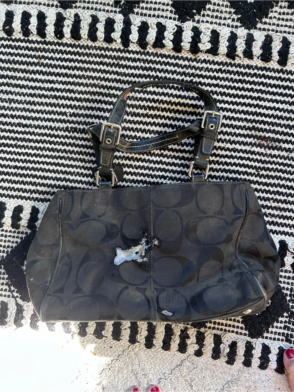 Vintage Coach Black Signature Satchel